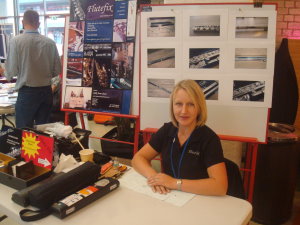 Sally at the Flute Fix trade stand