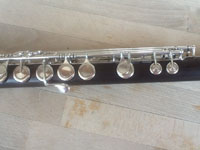 Detail of a restored Rudall Carte flute